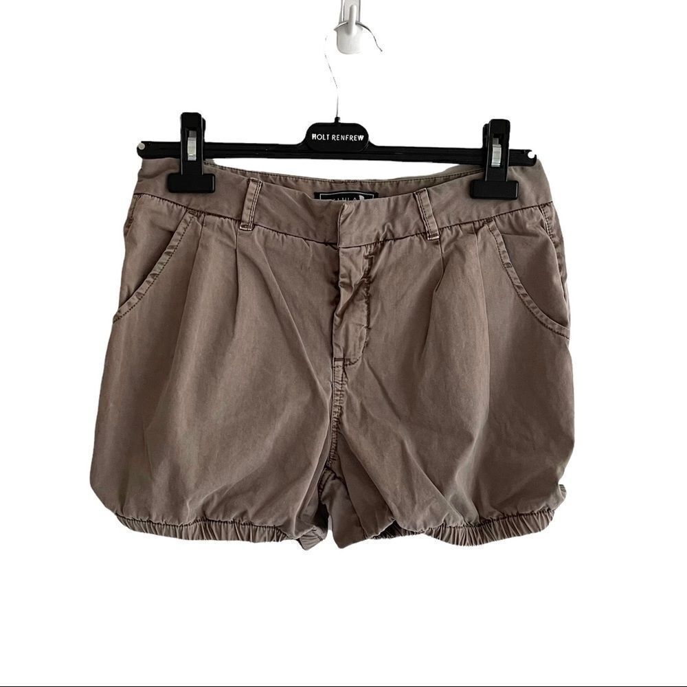 ARITZIA Talula Cotton Shorts Elastic Bottom Chino Shorts Taupe 2
